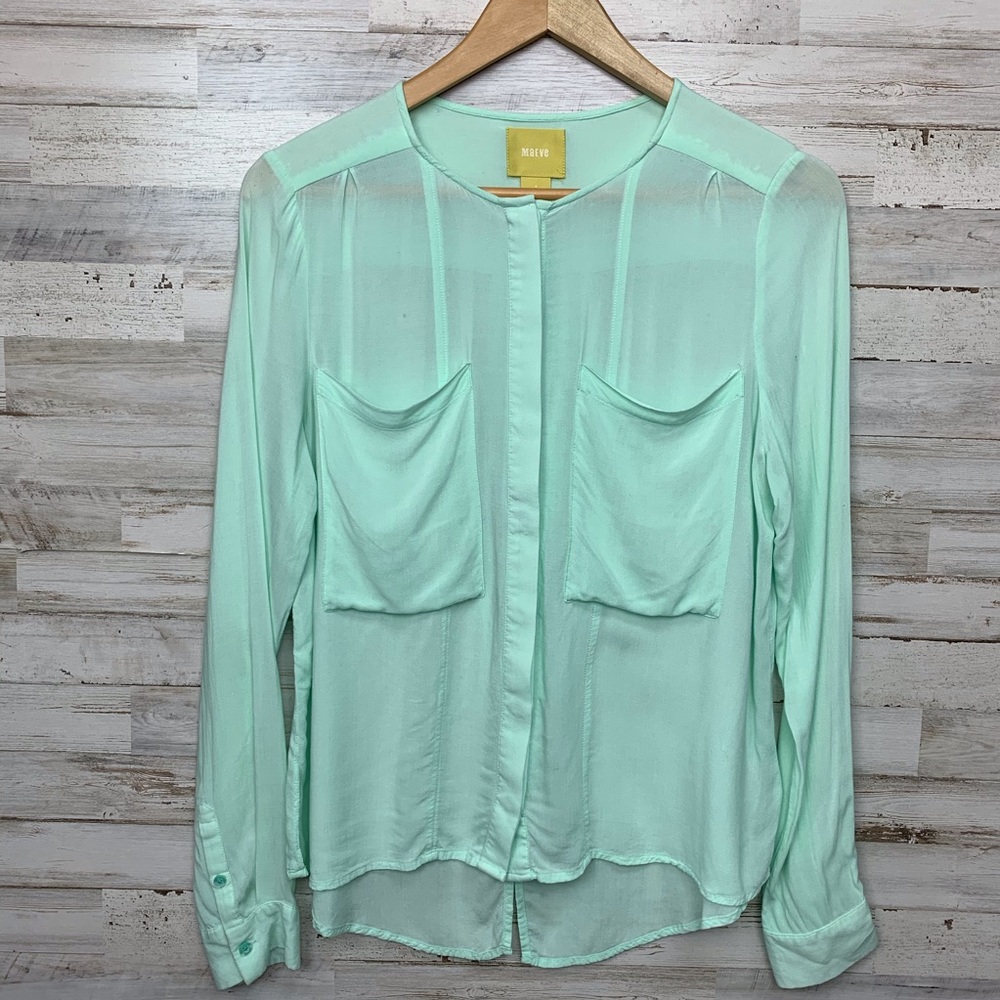 Mint Green blouse MAEVE size 4 ANTHRO
